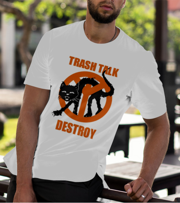Trash Talk Destroy Cat Peace T-Shirt