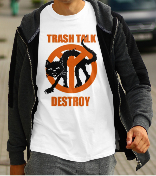 Trash Talk Destroy Cat Peace T-Shirt
