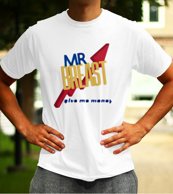 Mr Breast Give Me Money Retro Style Iconic T-Shirt
