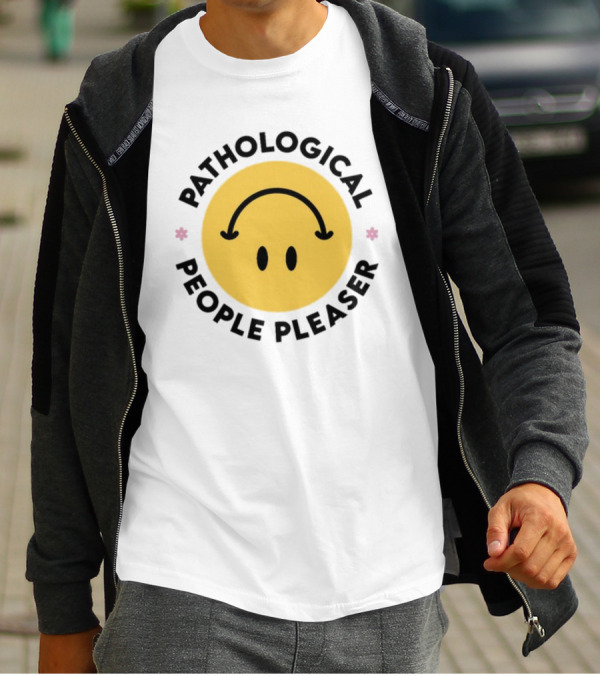 Pathological People Pleaser Smiley Face With Inverted Smile T-Shirt