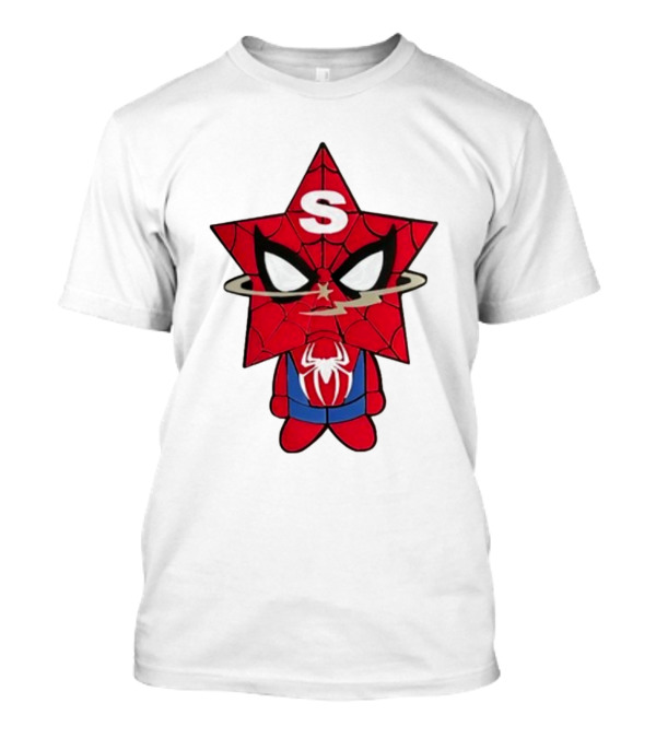 Star Character With Superhero Web Icon And Red Suit T-Shirt
