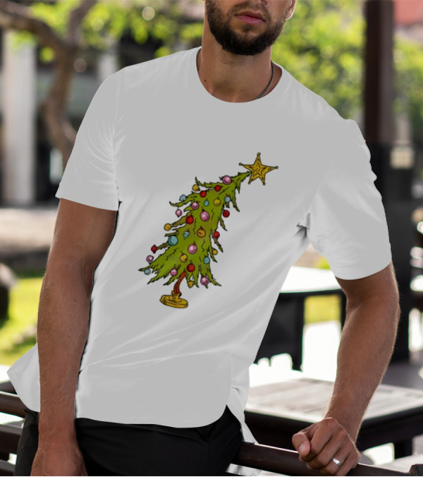 Whimsical Whoville Christmas Tree With Colorful Ornaments And Star Topper T-Shirt