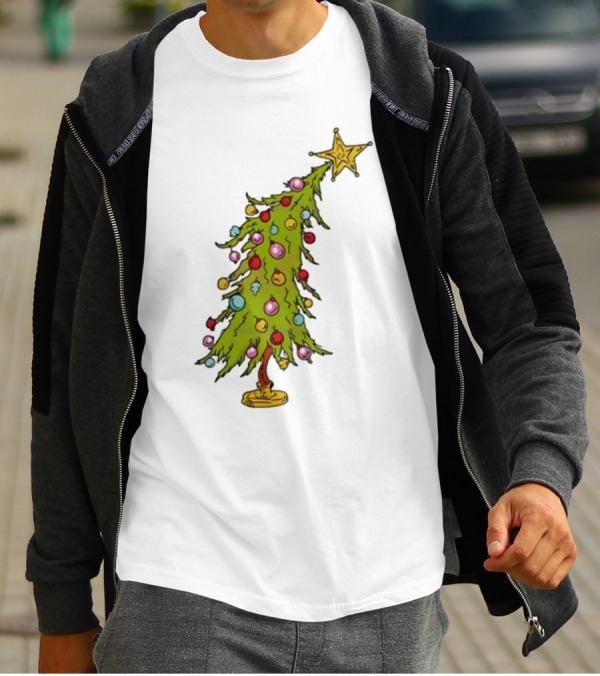 Whimsical Whoville Christmas Tree With Colorful Ornaments And Star Topper T-Shirt