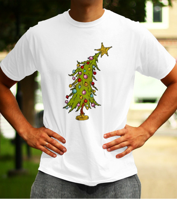 Whimsical Whoville Christmas Tree With Colorful Ornaments And Star Topper T-Shirt