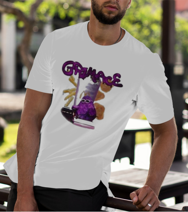 Grimace Giggle Grab Purple Character With Sunglasses T-Shirt
