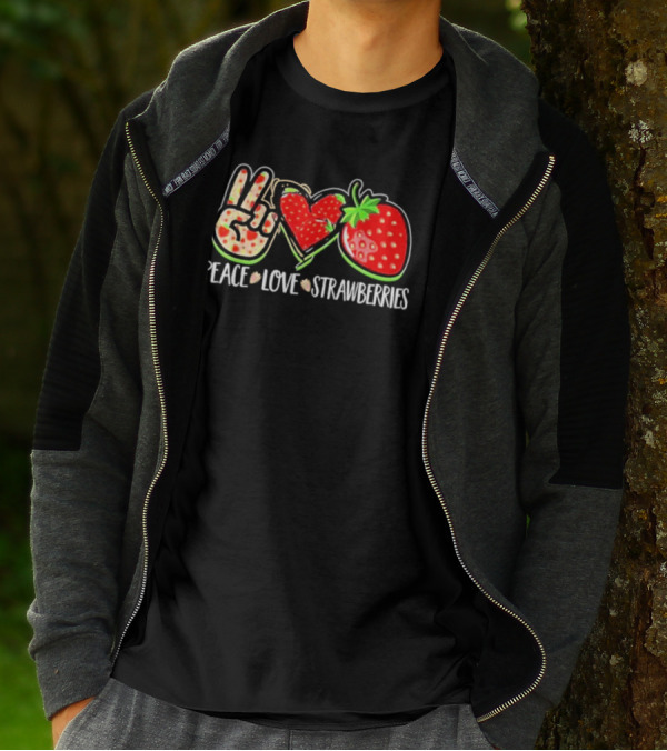 Peace And Love For Strawberry Fans T-Shirt