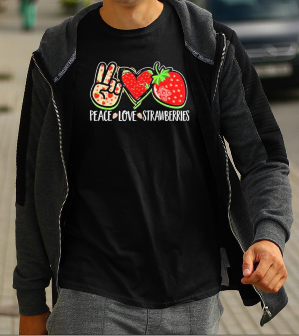 Peace And Love For Strawberry Fans T-Shirt