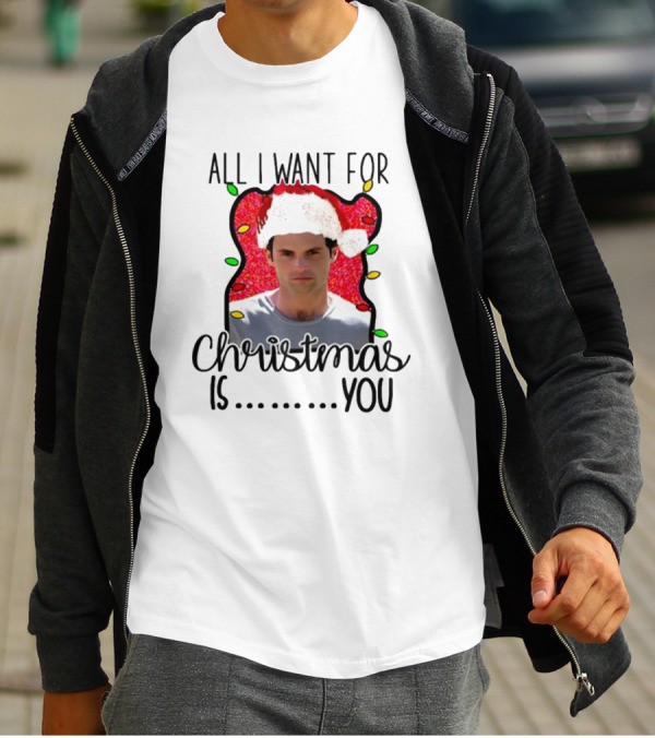 Joe Goldberg Santa Hat All I Want For Christmas Is You Christmas Lights T-Shirt