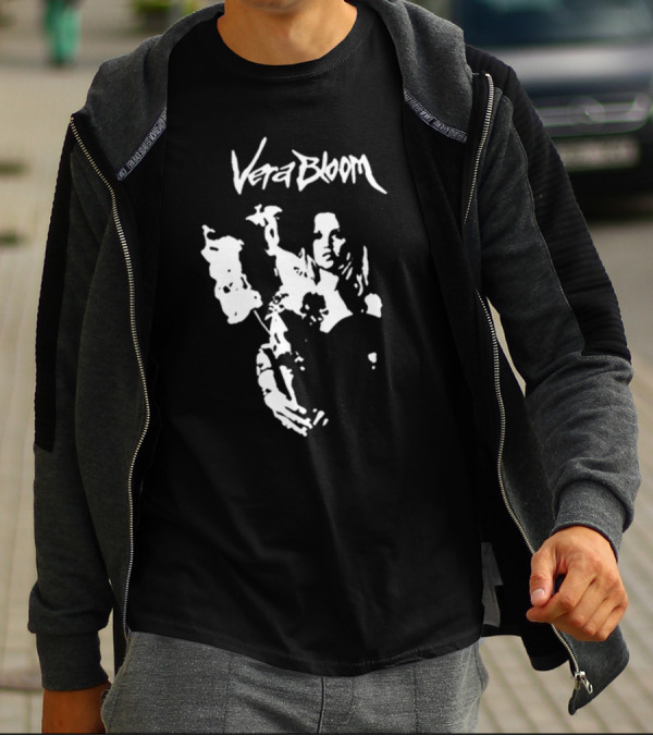 Vera Bloom Monochrome Artistic Fire Flowers T-Shirt