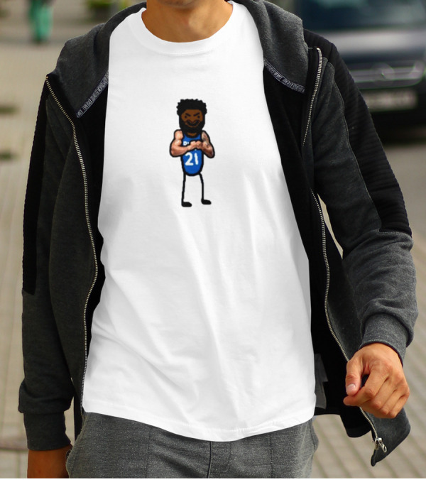 Joel Embeast Mode Cartoon 21 Blue Jersey T-Shirt