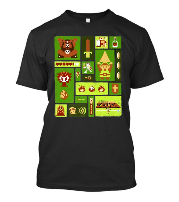 Kane Carter Legend Of Zelda Retro Pixel Collage T-Shirt