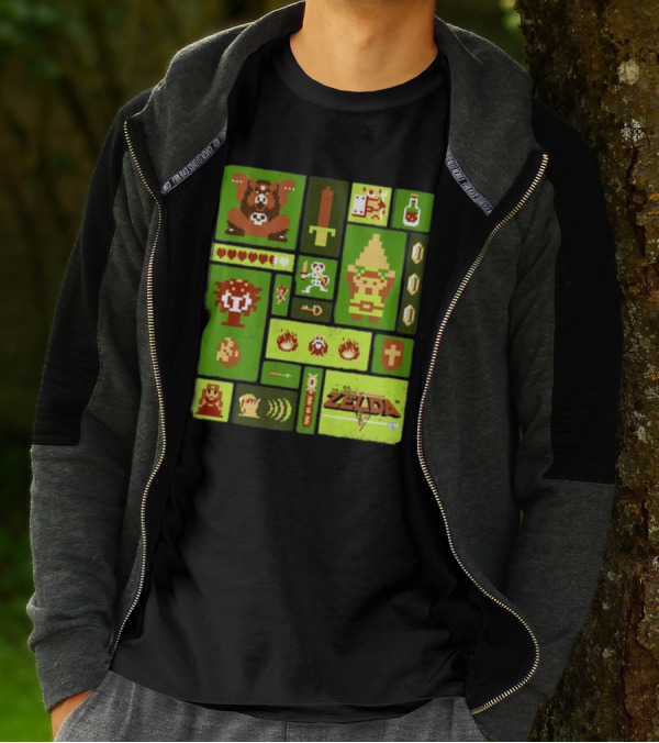 Kane Carter Legend Of Zelda Retro Pixel Collage T-Shirt