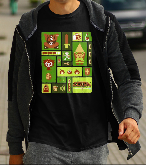 Kane Carter Legend Of Zelda Retro Pixel Collage T-Shirt