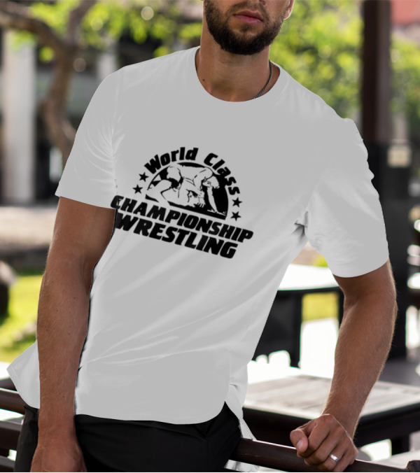 World Class Championship Wrestling Stars Iconic Grappling Scene T-Shirt