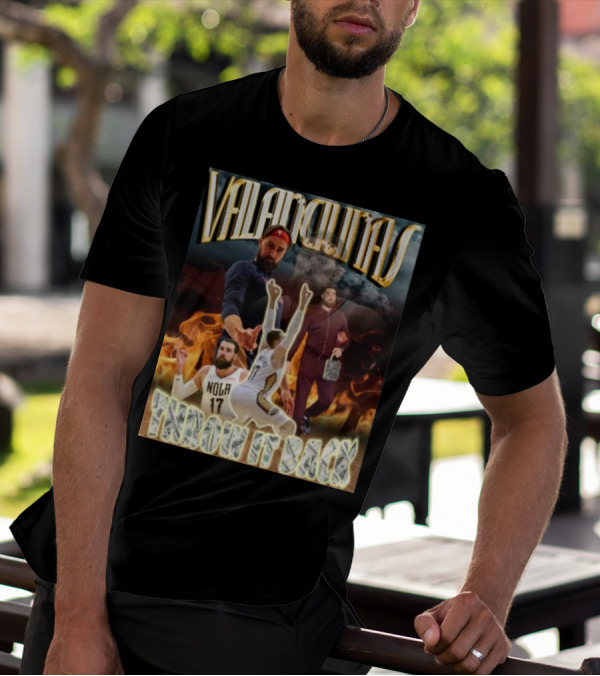Valanciunas Throw It Back NOLA 17 Basketball Flames T-Shirt