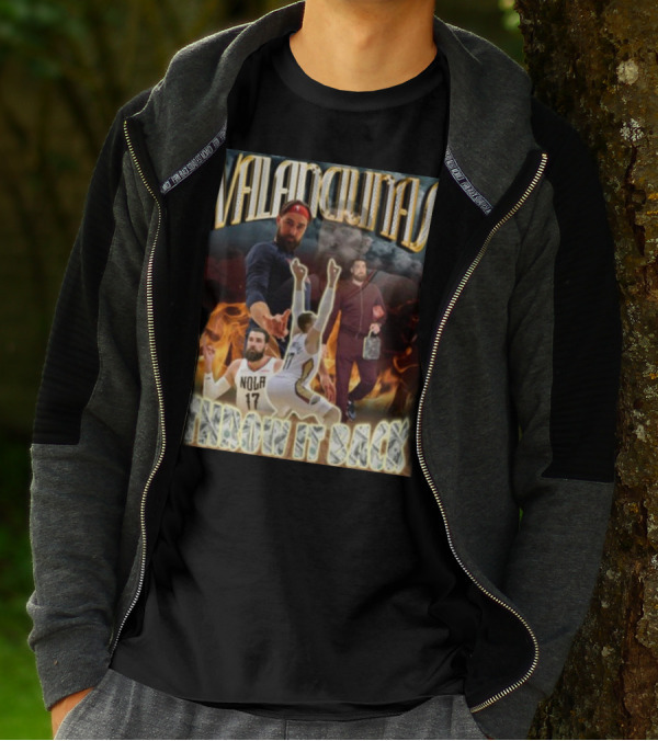 Valanciunas Throw It Back NOLA 17 Basketball Flames T-Shirt