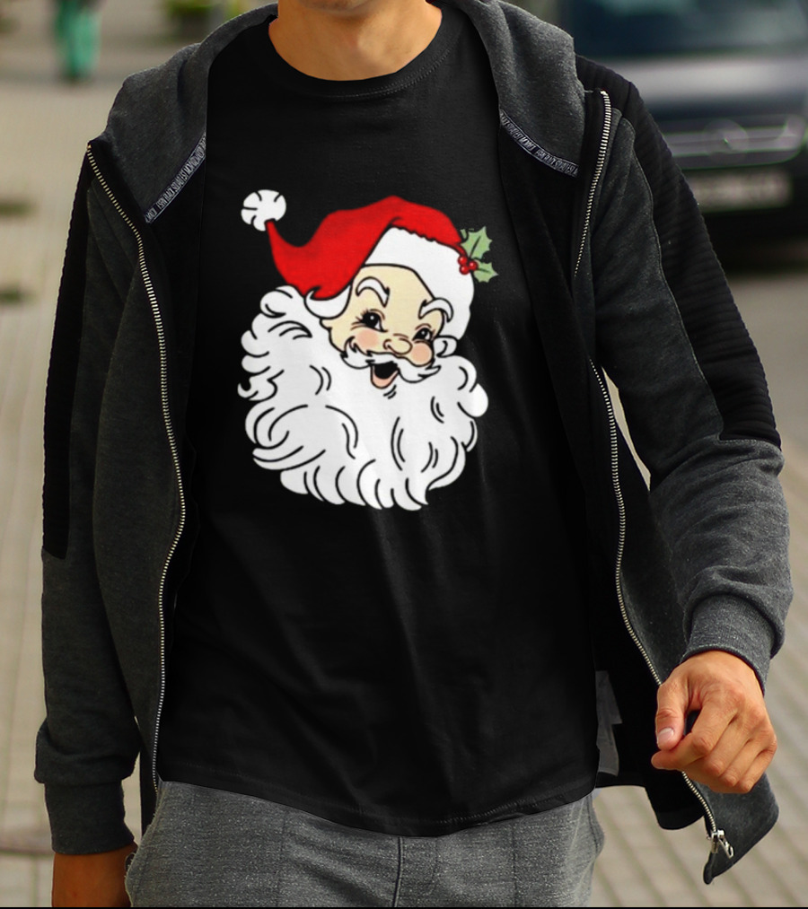 Retro Santa Christmas Holly Jolly Icon 3 4 T-Shirt