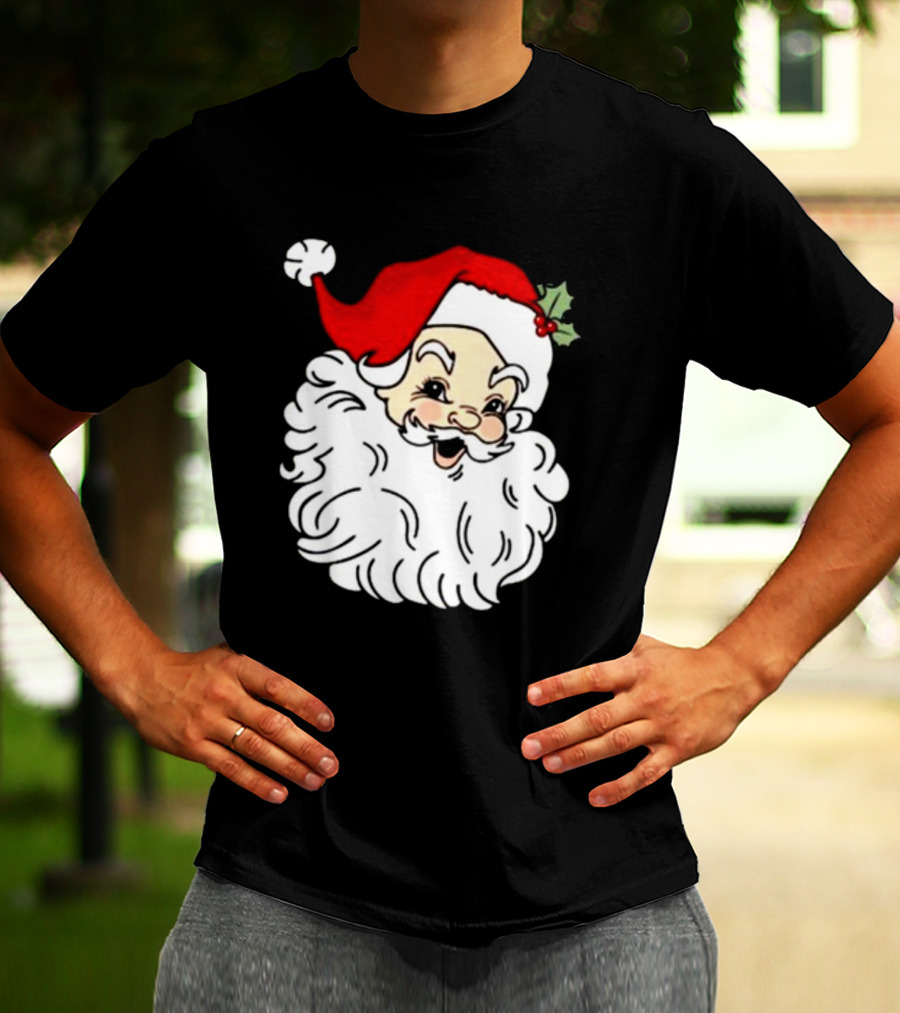 Retro Santa Christmas Holly Jolly Icon 3 4 T-Shirt