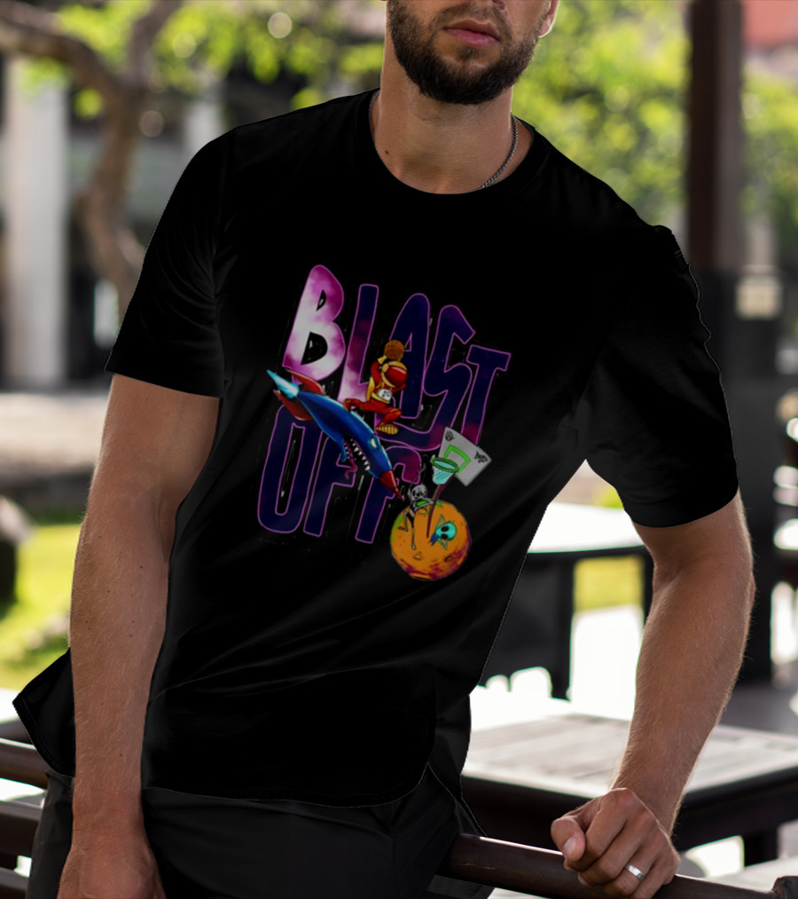 Blast Off Basketball Rocket Dunk Sports Fan T-Shirt