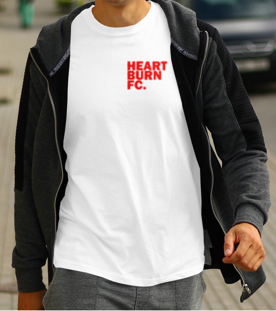 Redmancdesigns Heartburn FC Bold Red Text Minimalist T-Shirt