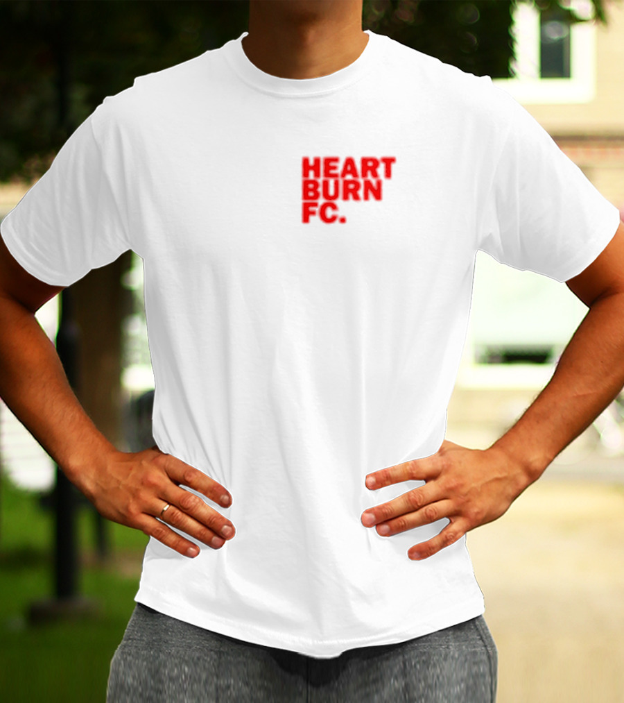 Redmancdesigns Heartburn FC Bold Red Text Minimalist T-Shirt