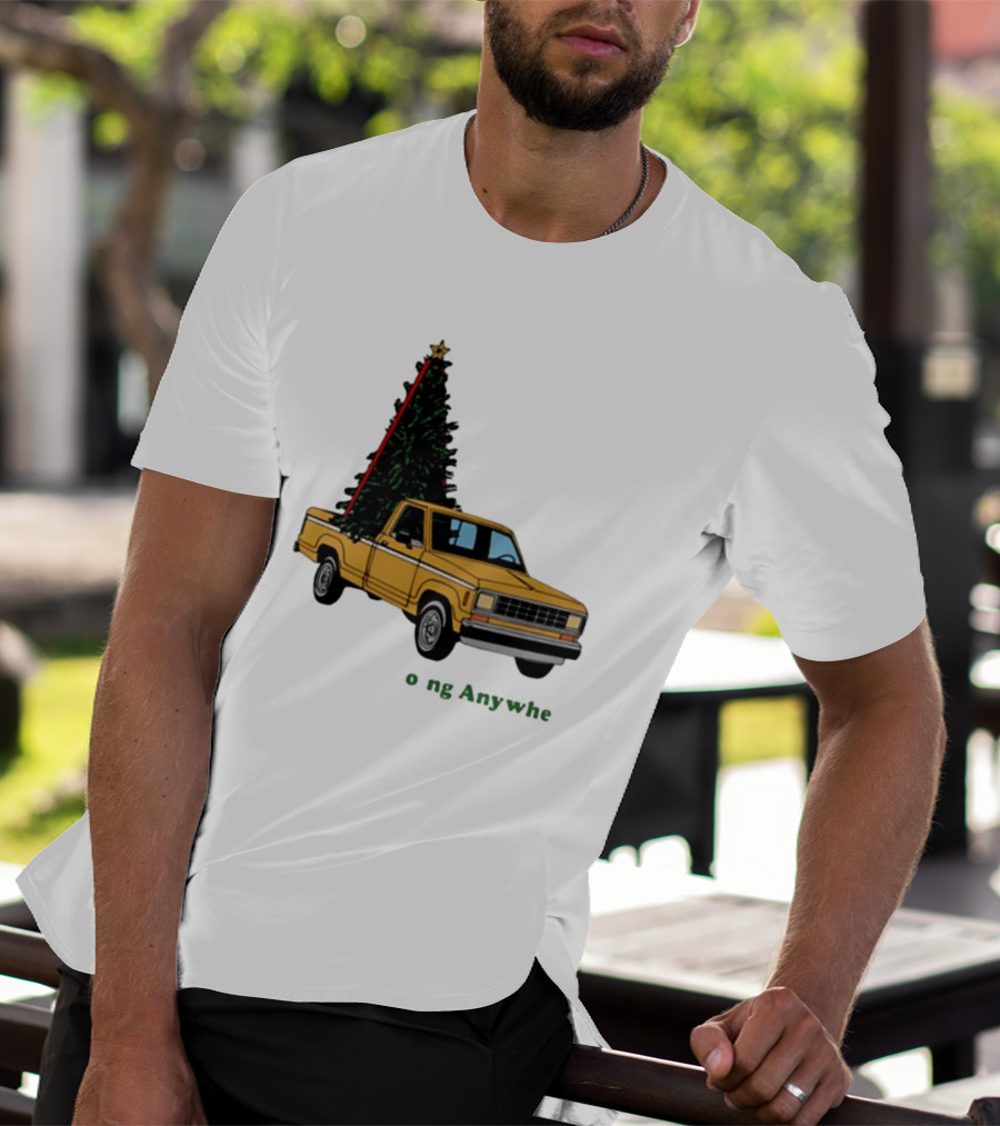 Yellow Truck With Christmas Tree Going Anywhere T-Shirt