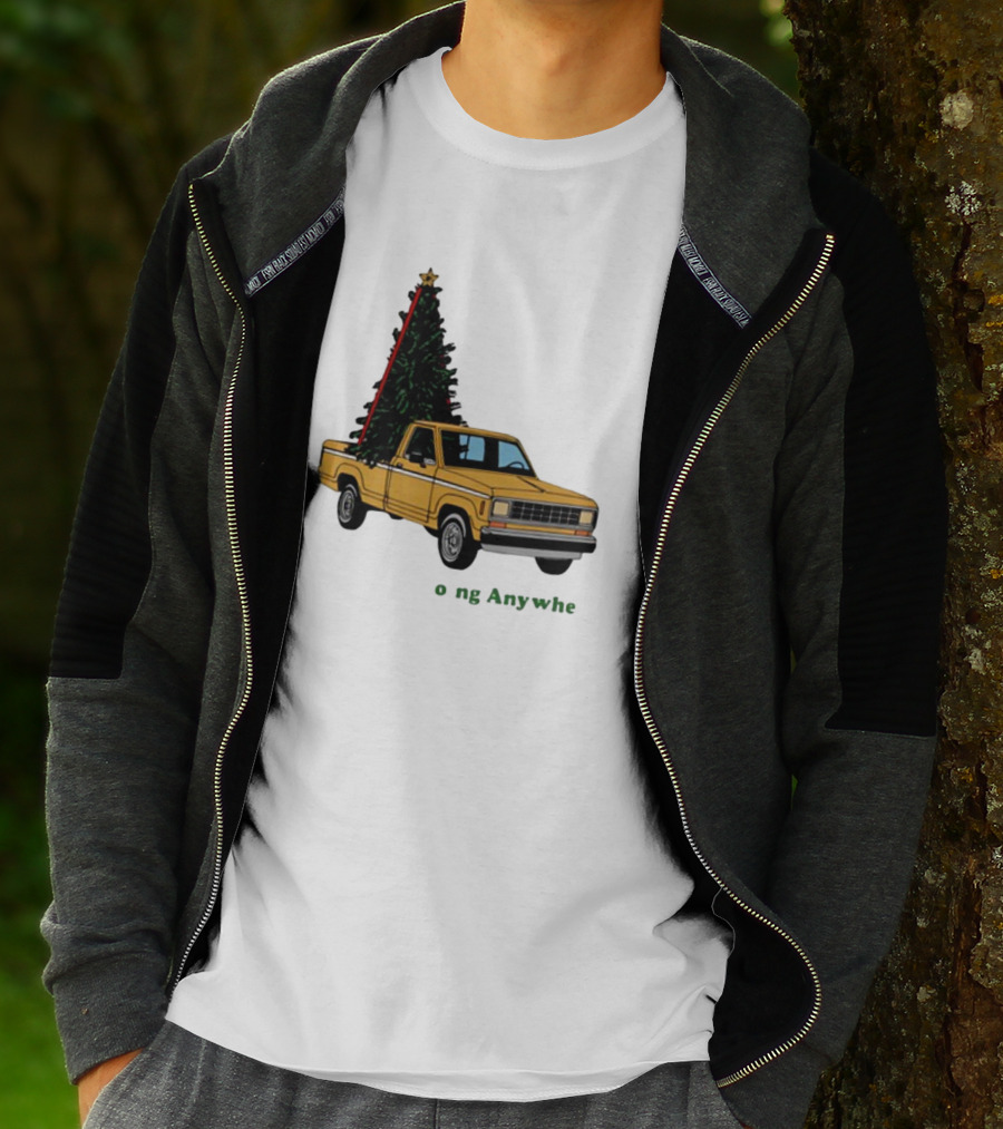 Yellow Truck With Christmas Tree Going Anywhere T-Shirt