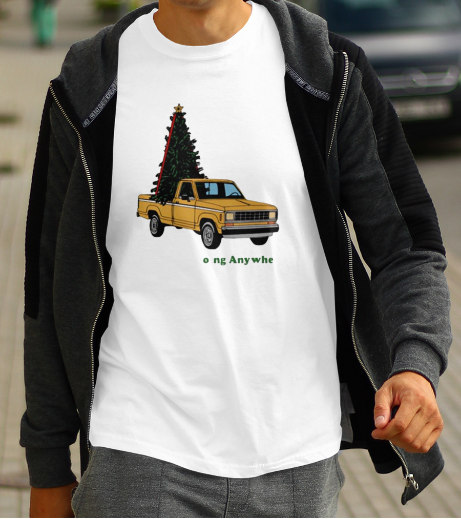 Yellow Truck With Christmas Tree Going Anywhere T-Shirt