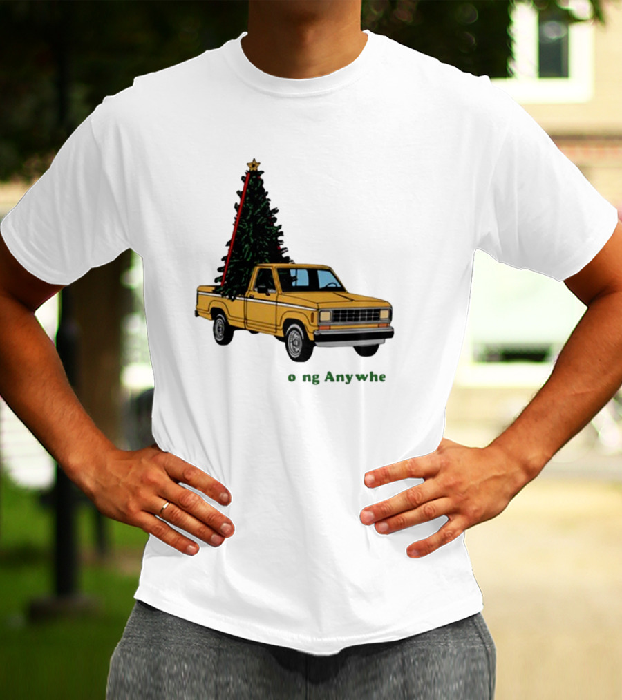 Yellow Truck With Christmas Tree Going Anywhere T-Shirt