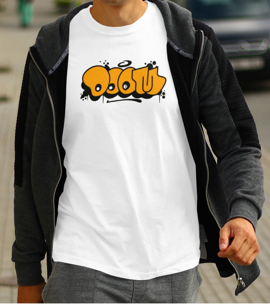 Gasdrawls Doom Throw Black And Gold Bubble Lettering T-Shirt