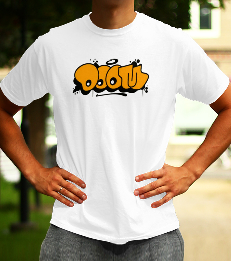 Gasdrawls Doom Throw Black And Gold Bubble Lettering T-Shirt