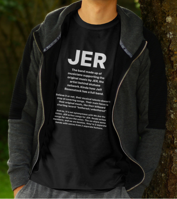 JER Skatunenetwork Band Supporting Original Music By JER Artist Behind Skatune Network Jeff Rosenstock Full Band T-Shirt