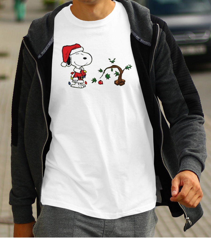 Snoopy Santa Christmas Tree Merry Christmas T-Shirt