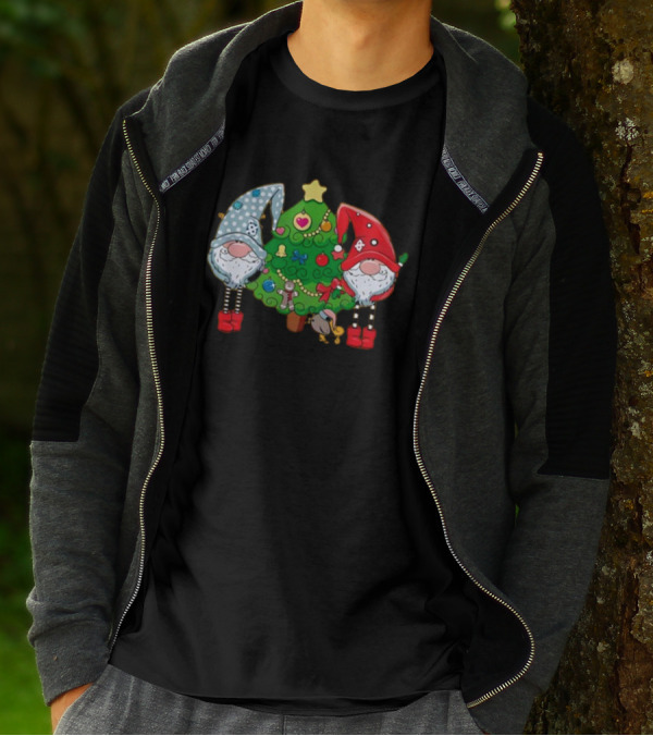 Christmas Gnomes With Festive Tree Ornaments T-Shirt