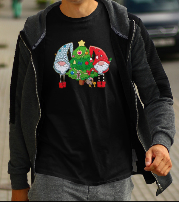 Christmas Gnomes With Festive Tree Ornaments T-Shirt