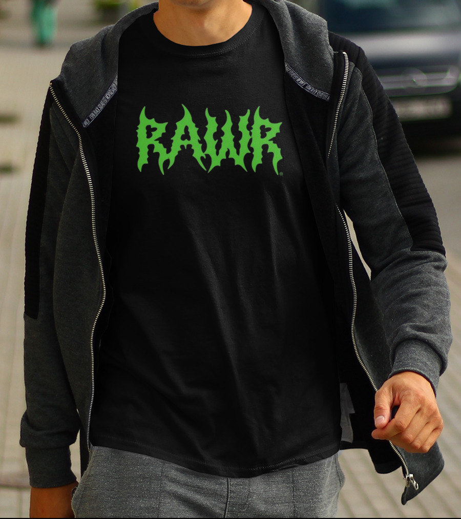 Izzzyzzzart Green Rawr Monster Font T-Shirt