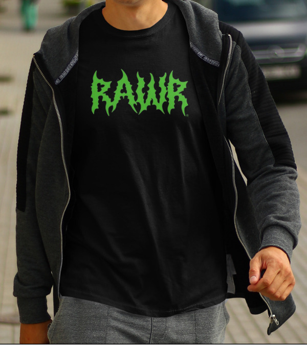 Izzzyzzzart Green Rawr Monster Font T-Shirt
