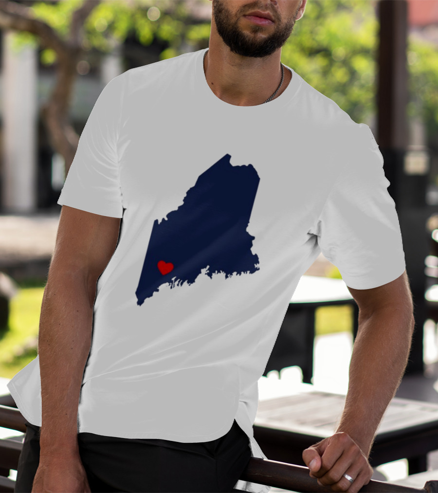 Lewiston Strong Maine Heart Map T-Shirt