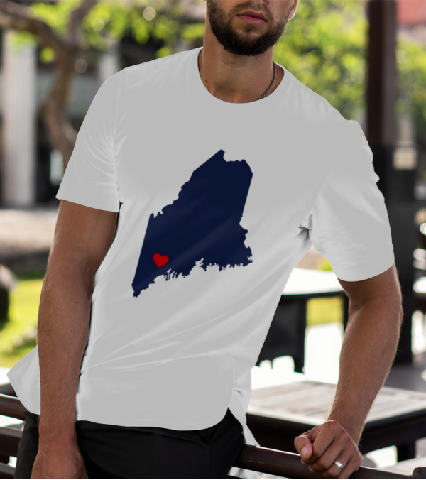 Lewiston Strong Maine Heart Map T-Shirt