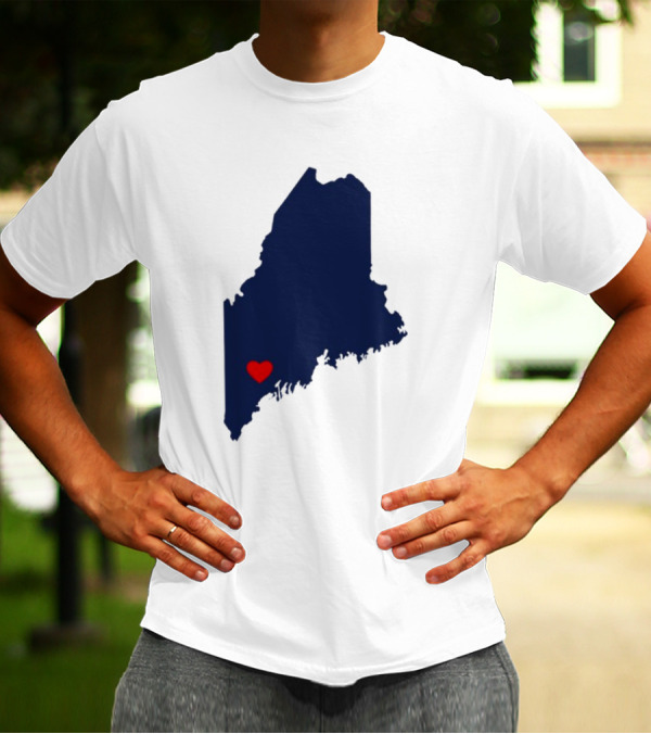 Lewiston Strong Maine Heart Map T-Shirt