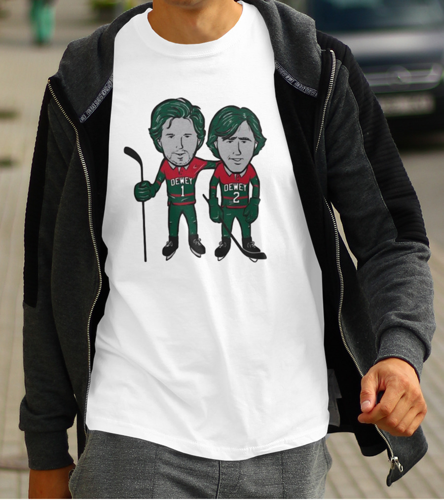 Minnesota Wild Meet The Deweys Sotastick Dewey 1 Dewey 2 Hockey Players T-Shirt