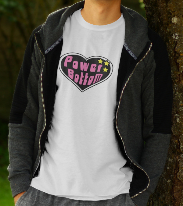 Power Bottom Heart Three Stars T-Shirt