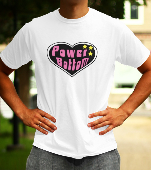 Power Bottom Heart Three Stars T-Shirt
