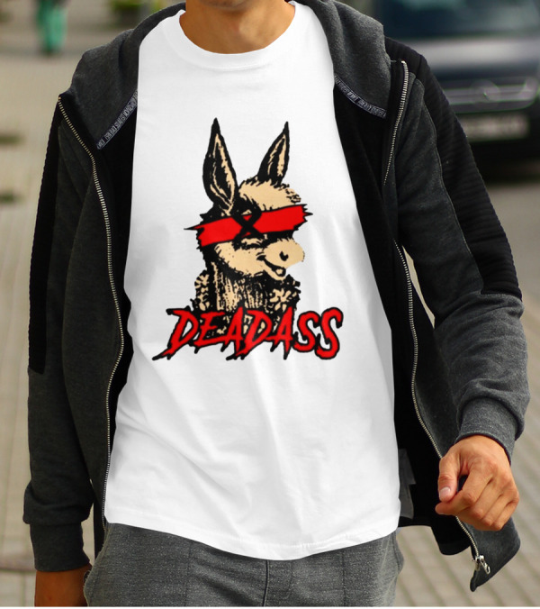 Deadass Red Blindfold Cartoon Donkey T-Shirt