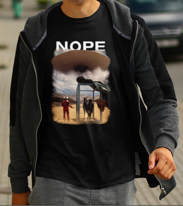 NOPE The Star Lasso Experience With UFO Above Cow And Cowboy T-Shirt