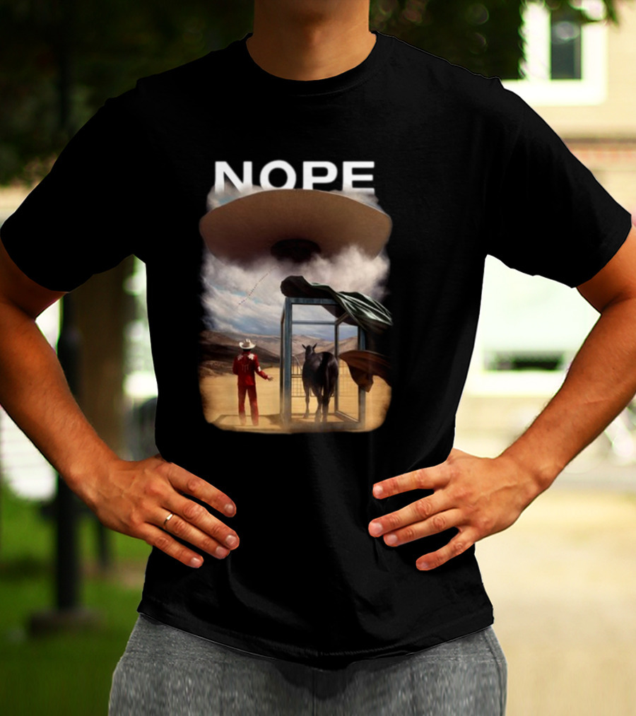 NOPE The Star Lasso Experience With UFO Above Cow And Cowboy T-Shirt