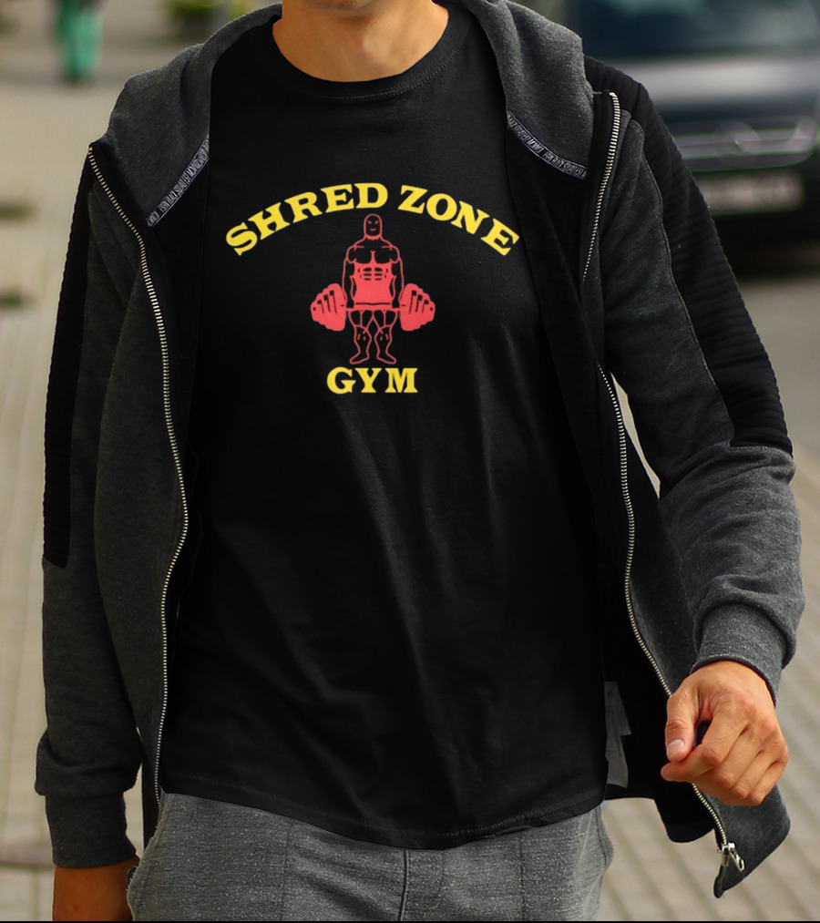 Timothée Chalamet Wearing Shred Zone Gym Bodybuilder T-Shirt