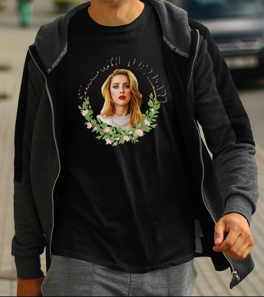 Chateau Bunny I Stand With Amber Heard Floral Wreath T-Shirt