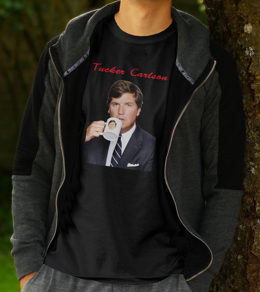 Tucker Carlson Drinking From A Personalized Mug T-Shirt