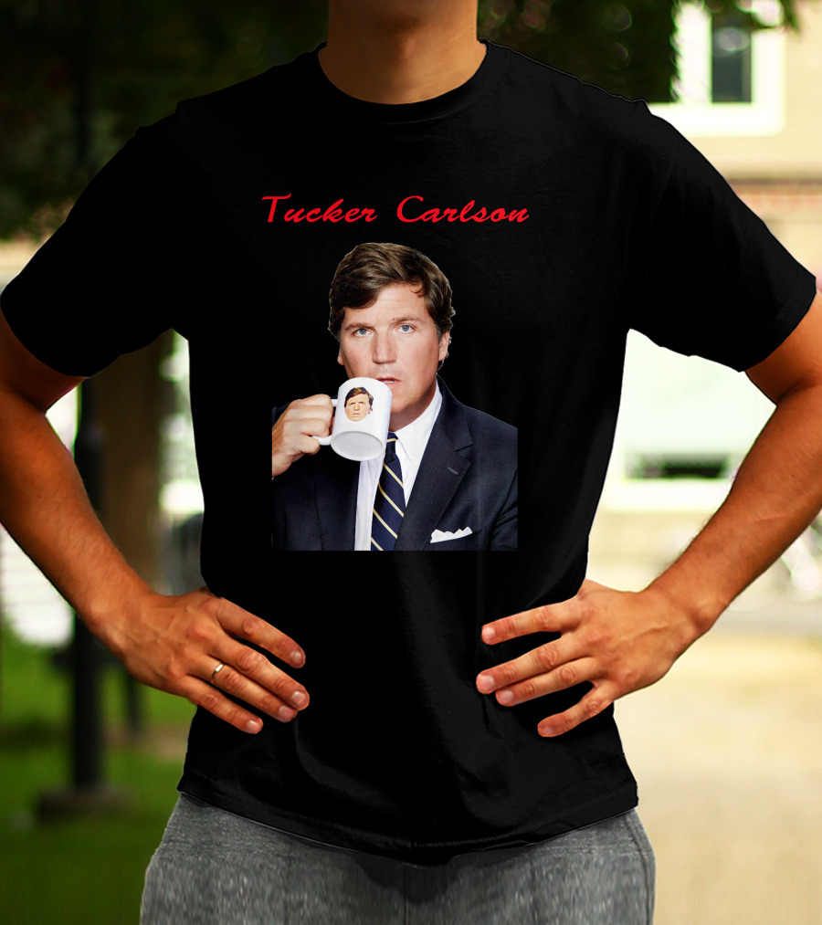 Tucker Carlson Drinking From A Personalized Mug T-Shirt
